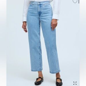 Madewell The Emmett Wide-Leg Crop Jean: Welt Pocket Edition size 28 Kieran Wash